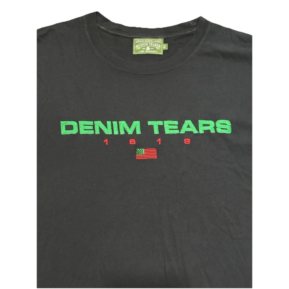 Rare Denim Tears Tyson Beckford T Shirt Size XL Washed Black Streetwear - Picture 2 of 6